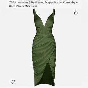 NWT - Silky Pleated Bustier Dress Corset Style